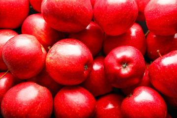 Many ripe apples as background