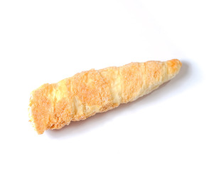 sweet breads cream roll on white background.