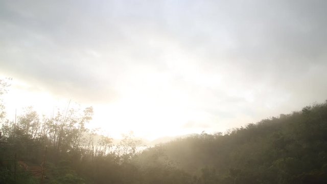 4k mountain landscape timelapse moving clouds on morning.