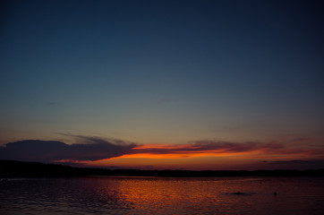 Beautiful sunset above the sea.