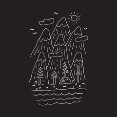 Camping Hiker climber Graphic Design Illustration Vector Art T-shirt Design