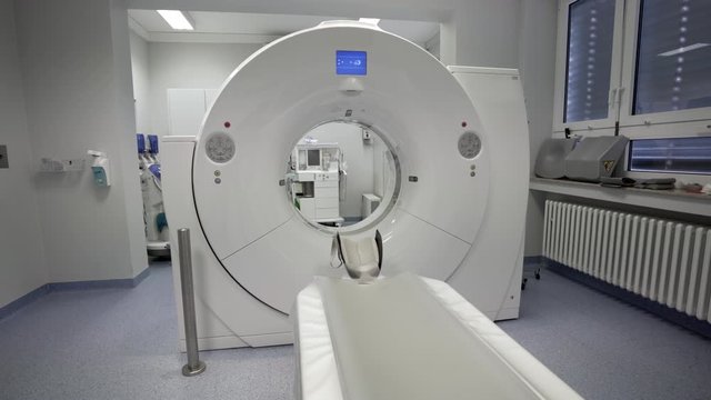 CT scan in a modern hospital - human scanner 4k