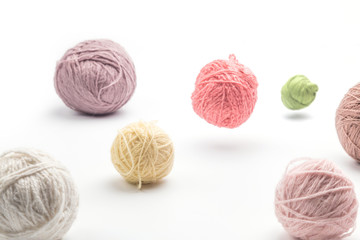 Ball of wool on a white background