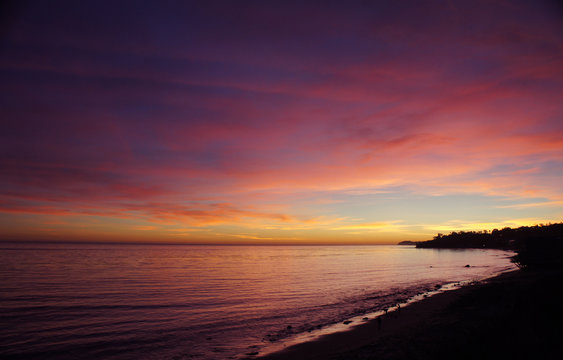 Sunset in Malibu, California, USA. Inspirational nature image. Copy space for message/ text.