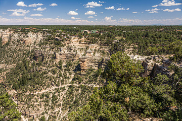 view from  Maricopa Point to Grand Canyon Village and Bright Angel Trail