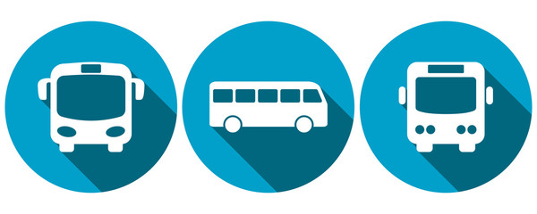 Symbols for bus transport, front and side views © PopsaArts