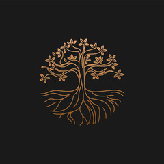 Fertile tree logo for the health logo of natural and agricultural medicine
