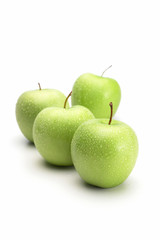 Fresh green apple, isolated on white background