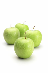 Fresh green apple, isolated on white background