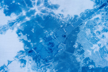 Abstract White and blue Mess up on the fabric for texture background