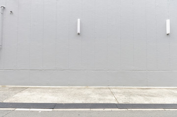 street wall background ,Industrial background, empty grunge urban street with warehouse brick wall