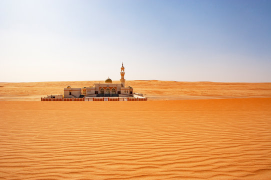 Mosque in the desert, Wahiba Sands, Oman