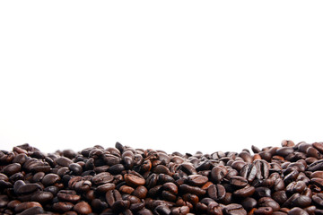 Brown of Roasted coffee beans with copy space.