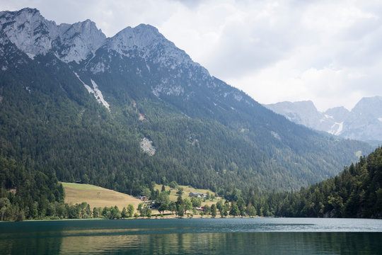 Austria, Tyrol, Hinterstein Lake near Scheffau at Wilder Kaiser Nature Reserve