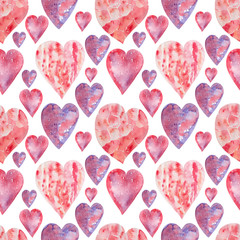 Watercolor background picture Fantasy hearts