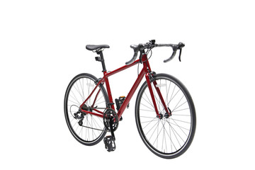 Fototapeta premium Isolated Women Sport Road Bike With Red Frame
