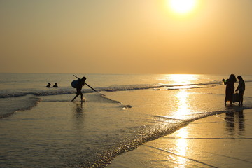 Sunset in the Sea Beach of West Bengal