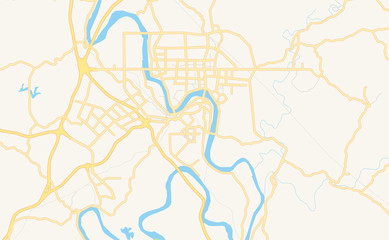 Printable street map of Neijiang, China