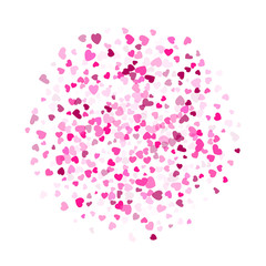 Hearts confetti flying vector background graphic design.