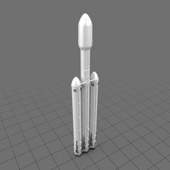 Realistic Falcon Heavy Rocket Model