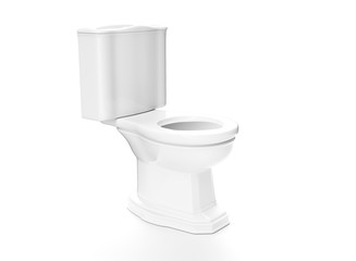 Toilet 3D render wc on white background