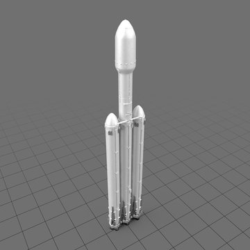 Realistic Falcon Heavy Rocket Model