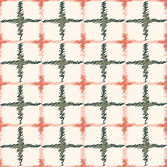 Abstract seamless pattern illustration of scribbled shapes in geometric layout.