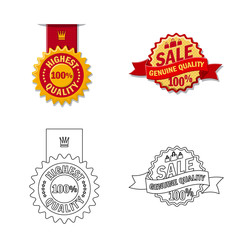 Isolated object of emblem and badge symbol. Collection of emblem and sticker vector icon for stock.