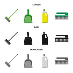 Vector illustration of cleaning and service symbol. Collection of cleaning and household stock symbol for web.