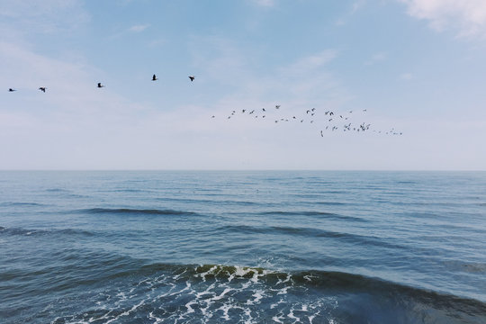 High angle view of sea