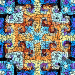 Seamless background pattern. Unusual polygonal mosaic pattern. Vector image.