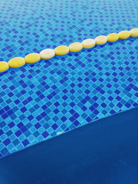 Yellow swimming lane marker on water