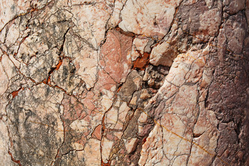 Pink marble with cracks, stone texture background, Full screen.