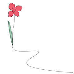Spring background with pink flower, vector illustration