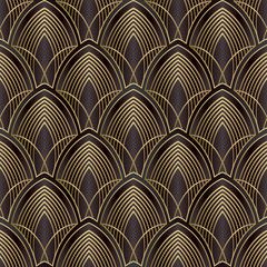 Nähstoff mit Schuppen Vector lines. Art Deco Pattern. - CottonBee