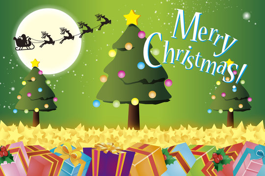 イラスト背景壁紙,グリーティングカード,メリークリスマス,ツリー,もみの木,パーティー素材,無料,緑