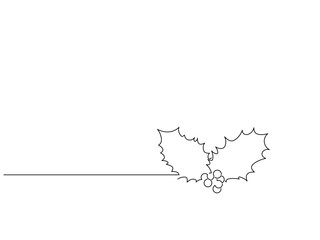 Mistletoe isolated line drawing, vector illustration design. Christmas collection.