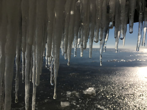 Icicles in the sunlight