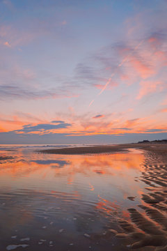 Image of high tide sunset beach