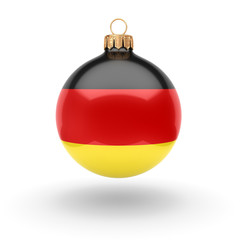 3D rendering Christmas ball with the flag of Germany