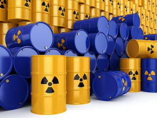 3D rendering radioactive barrels © apopium