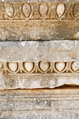 Beautiful and graceful ornament, an element of buildings. Parts of the ruins and ruins of ancient antiquity.