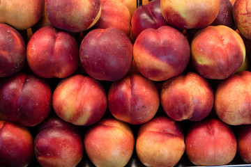 Spanish Natural and fresh fruits and vegetables gastronomy products. Pulms in the market place