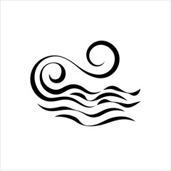 Water Wave Icon, Water Wave Sign
