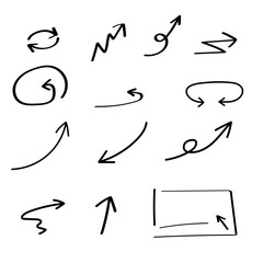 Hand drawn arrows set for business web design