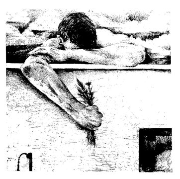 Illustration of man breaking plant