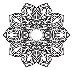 Abstract mandala graphic design decorative elements isolated on white color background for ancient geometric concepts