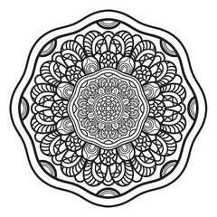 Abstract mandala graphic design decorative elements isolated on white color background for ancient geometric concepts