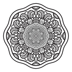 Abstract mandala graphic design decorative elements isolated on white color background for ancient geometric concepts