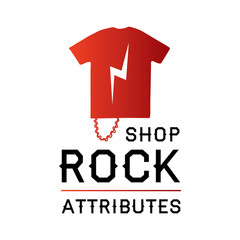 Vector logo for rock shop paraphernalia and symbols